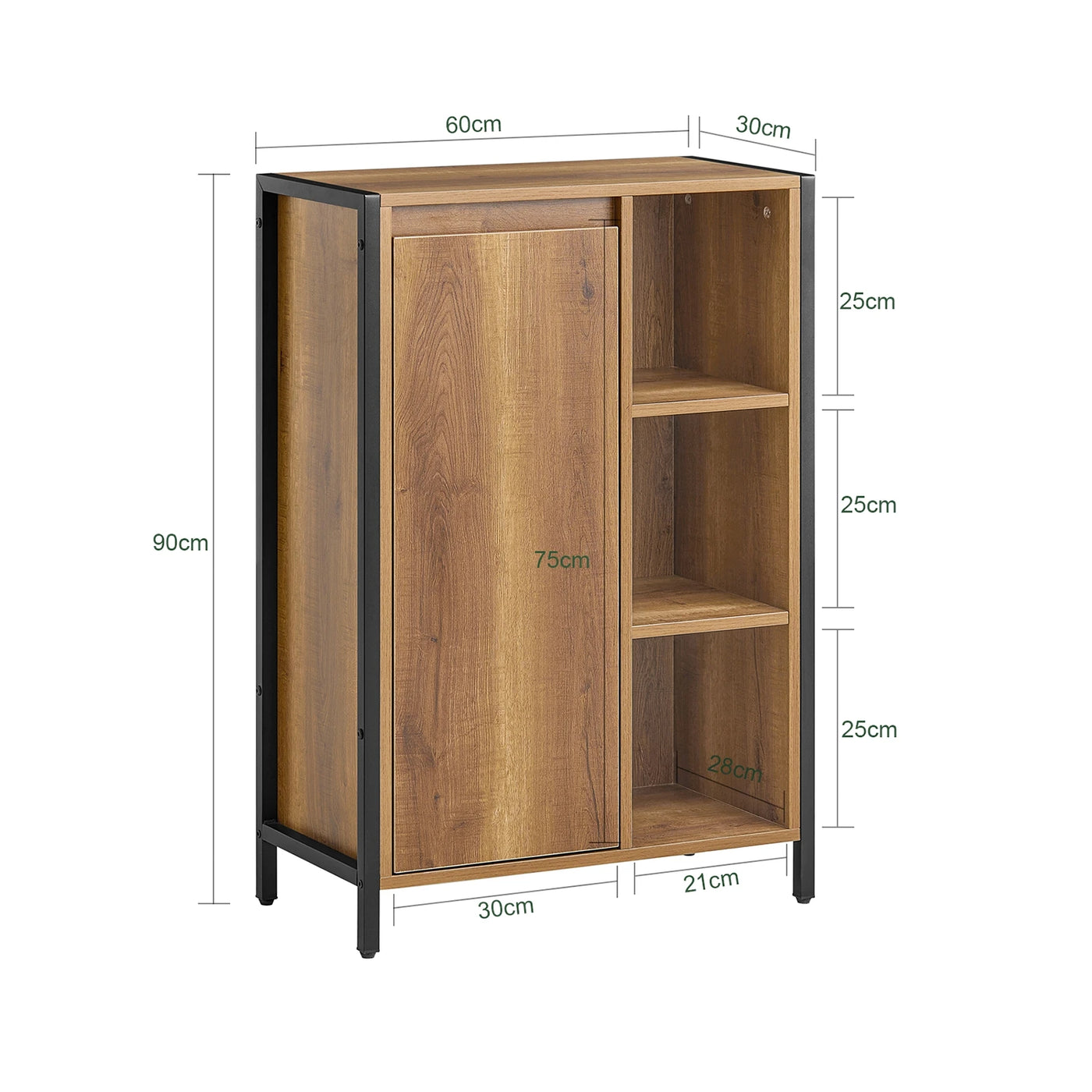 SoBuy BZR65-PF laundry wardrobe with fold-out laundry bags laundry bag laundry chest laundry basket bathroom furniture BHT approx.: 60x90x30cm