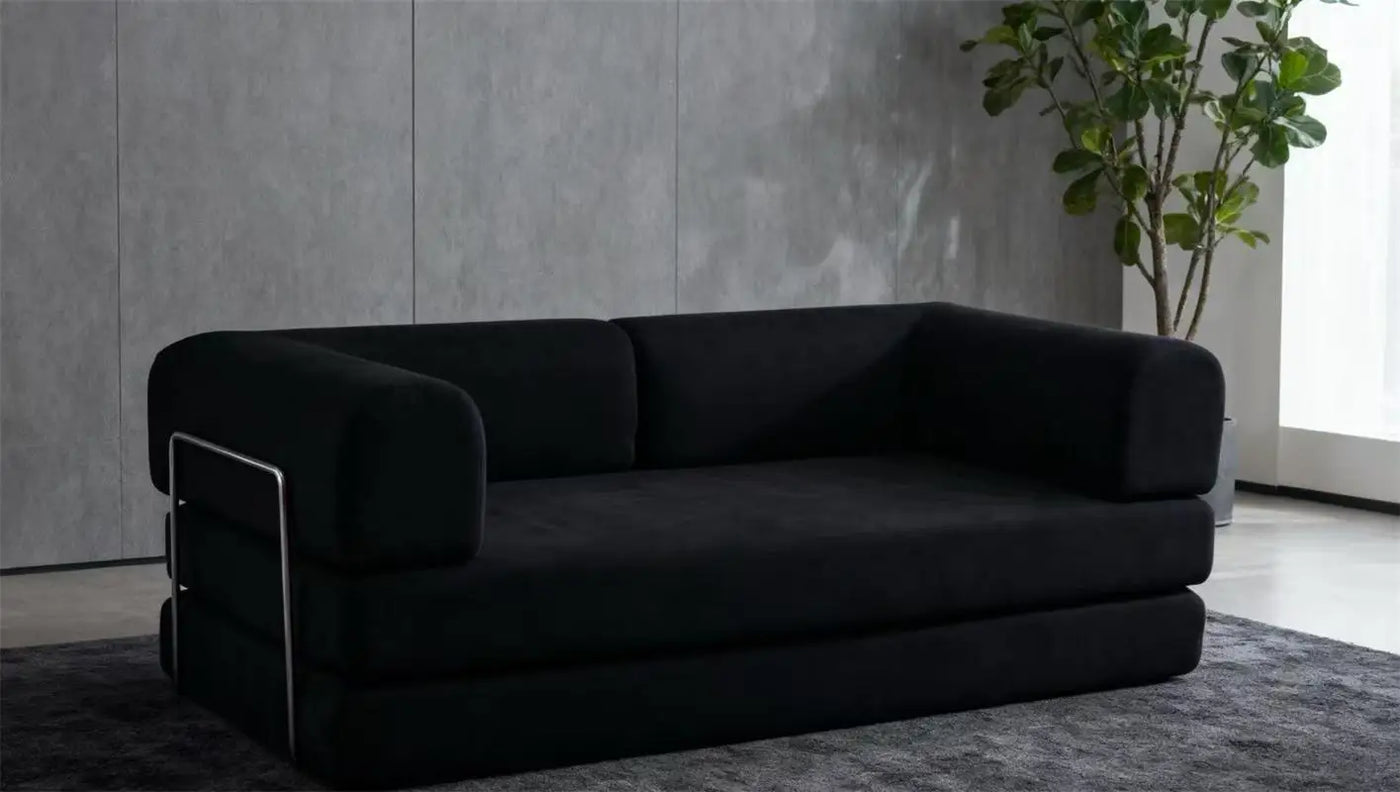 EU warehouse 2025 removable washed corduroy modular compression sofa 200 cm sleeper sofa bed bedroom furniture