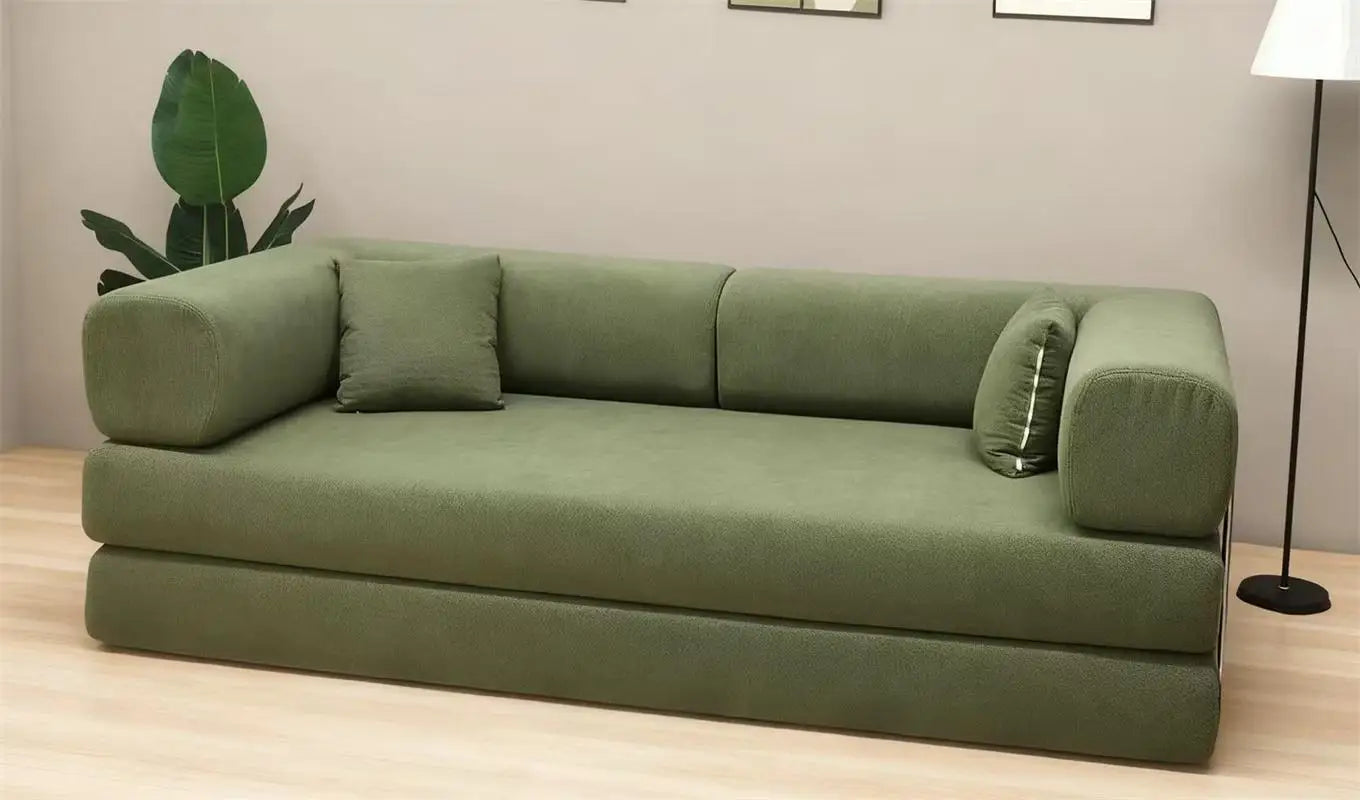 EU warehouse 2025 removable washed corduroy modular compression sofa 200 cm sleeper sofa bed bedroom furniture