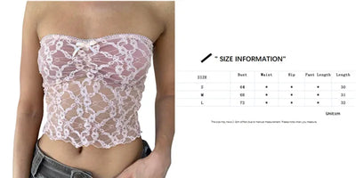 Xingqing y2k Off Shoulder Top Women Fairy Grunge Clothes Summer Sleeveless Lace Trim Patchwork Strapless Tshirt 2000s Streetwear