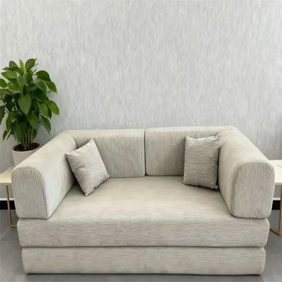 EU warehouse 2025 removable washed corduroy modular compression sofa 200 cm sleeper sofa bed bedroom furniture