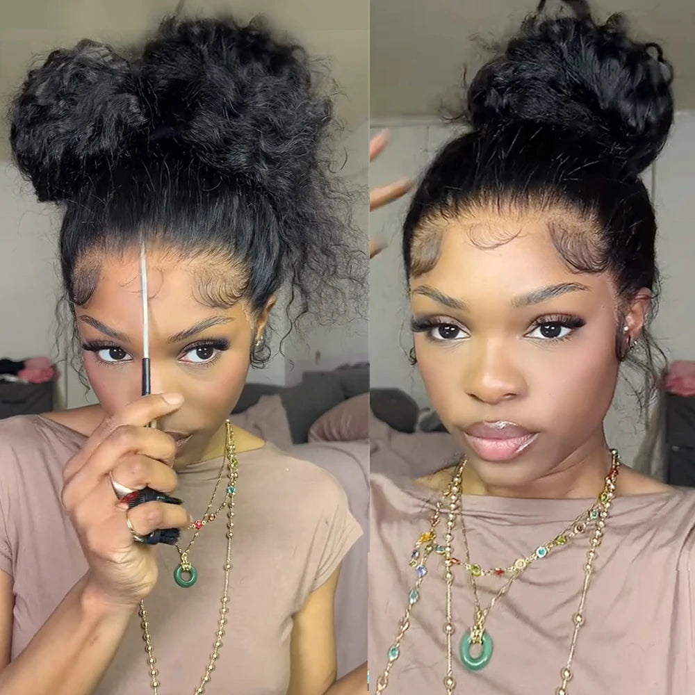 250 Density Invisible Strap 360 Full HD Lace Glueless Wig Deep Wave Frontal Wig 30 Inch Water Wave Lace Front Wigs Human Hair