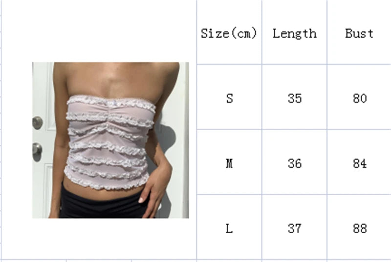 Xingqing y2k Off Shoulder Top Women Fairy Grunge Clothes Summer Sleeveless Lace Trim Patchwork Strapless Tshirt 2000s Streetwear