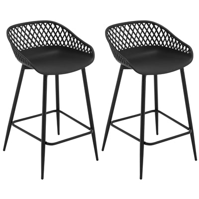 2PCS/CET Plastic Bar Stools Counter Stool with Hollow Backrest  Footrest  High Kitchen Stool for Dining Room  Bar Outdoor Patio