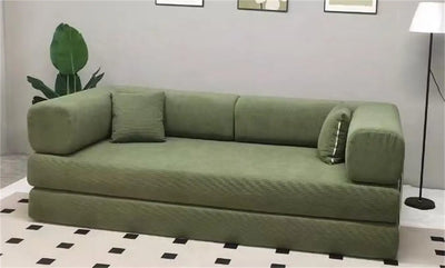 EU warehouse 2025 removable washed corduroy modular compression sofa 200 cm sleeper sofa bed bedroom furniture