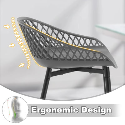 2PCS/CET Plastic Bar Stools Counter Stool with Hollow Backrest  Footrest  High Kitchen Stool for Dining Room  Bar Outdoor Patio
