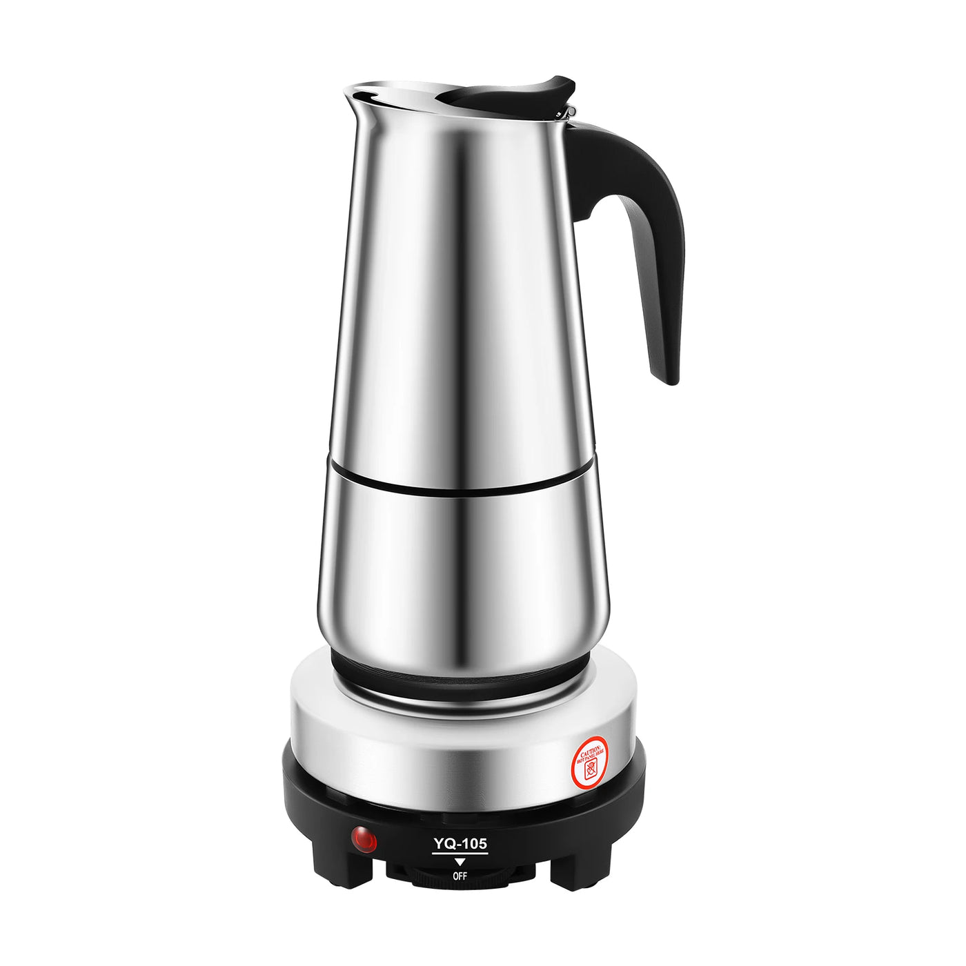 9-Cup Espresso Maker Moka Pot Coffee Infusing w/Electric Stove Stainless 450ml