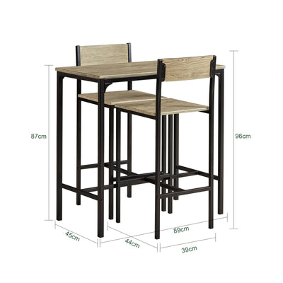 SoBuy OGT03 bar table set 3-piece dining table bistro table balcony furniture bistro furniture
