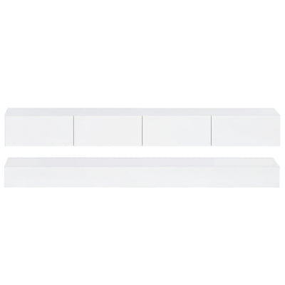 Wall mounted TV wardrobe, TV stand, TV furniture with 2 cabinets and 4 large drawers, 16 color LED lighting