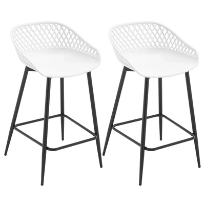 2PCS/CET Plastic Bar Stools Counter Stool with Hollow Backrest  Footrest  High Kitchen Stool for Dining Room  Bar Outdoor Patio