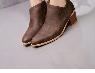 Summer Women Shoes Retro High Heel Ankle Boots Female Block Mid Heels Casual Botas Mujer Booties Feminina Plus Size 43