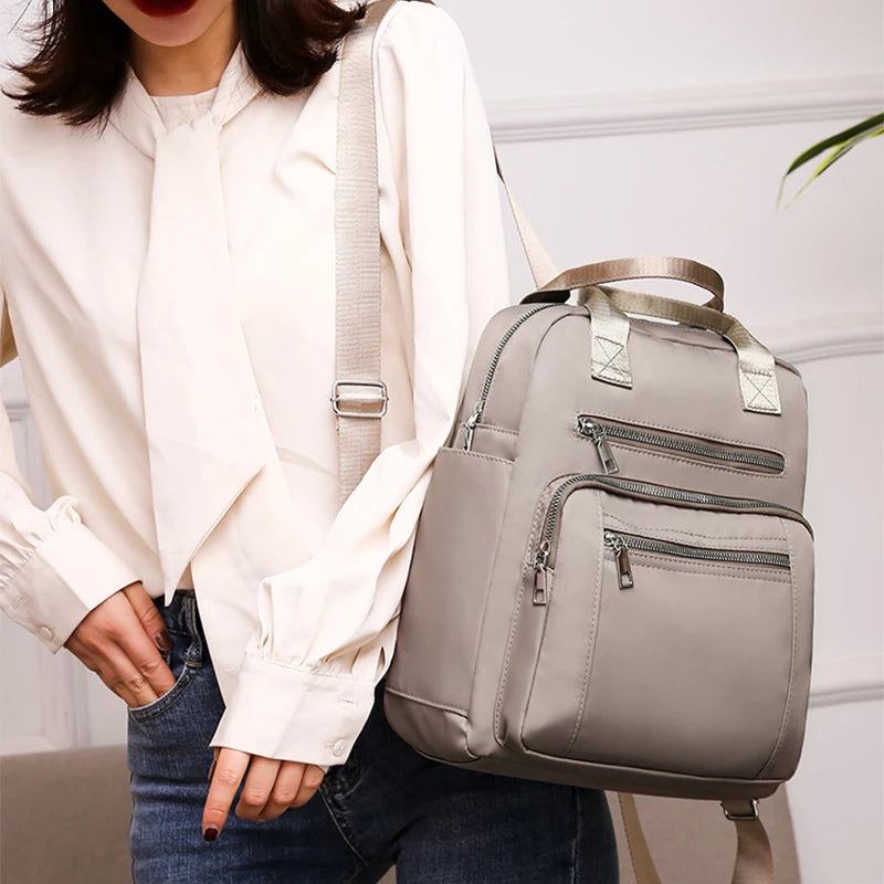 Women Backpack Travel Casual Waterproof Women's Shoulder Bags Female Large Capacity Oxford Rucksack Black Purse