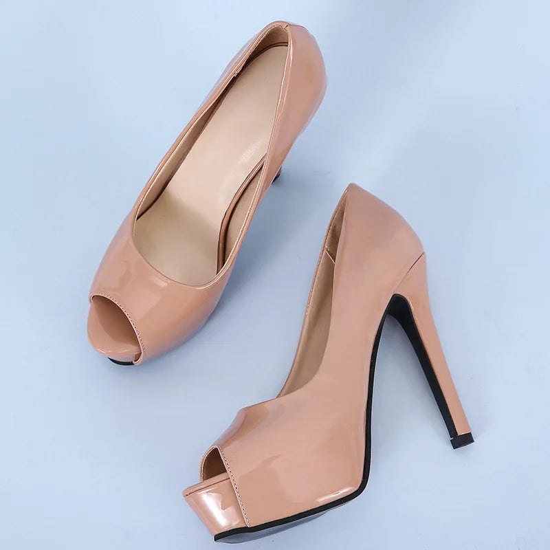 Womens Summer Sandals Sexy Exquisite High Heels Ladies Increased Stiletto Super Peep Toe Sandals Ankle Strap Ladies Pumps