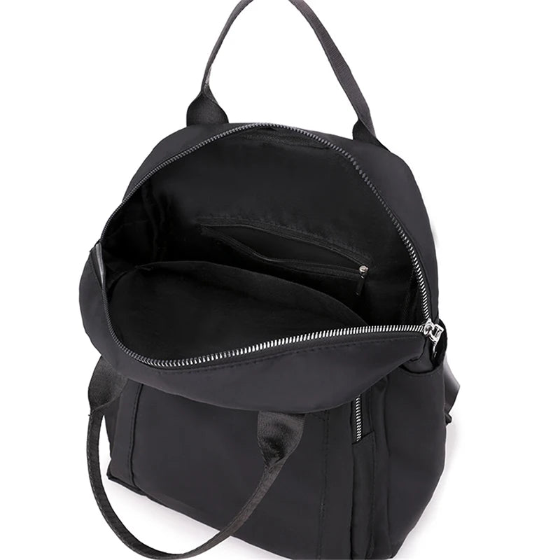 Women Backpack Travel Casual Waterproof Women's Shoulder Bags Female Large Capacity Oxford Rucksack Black Purse