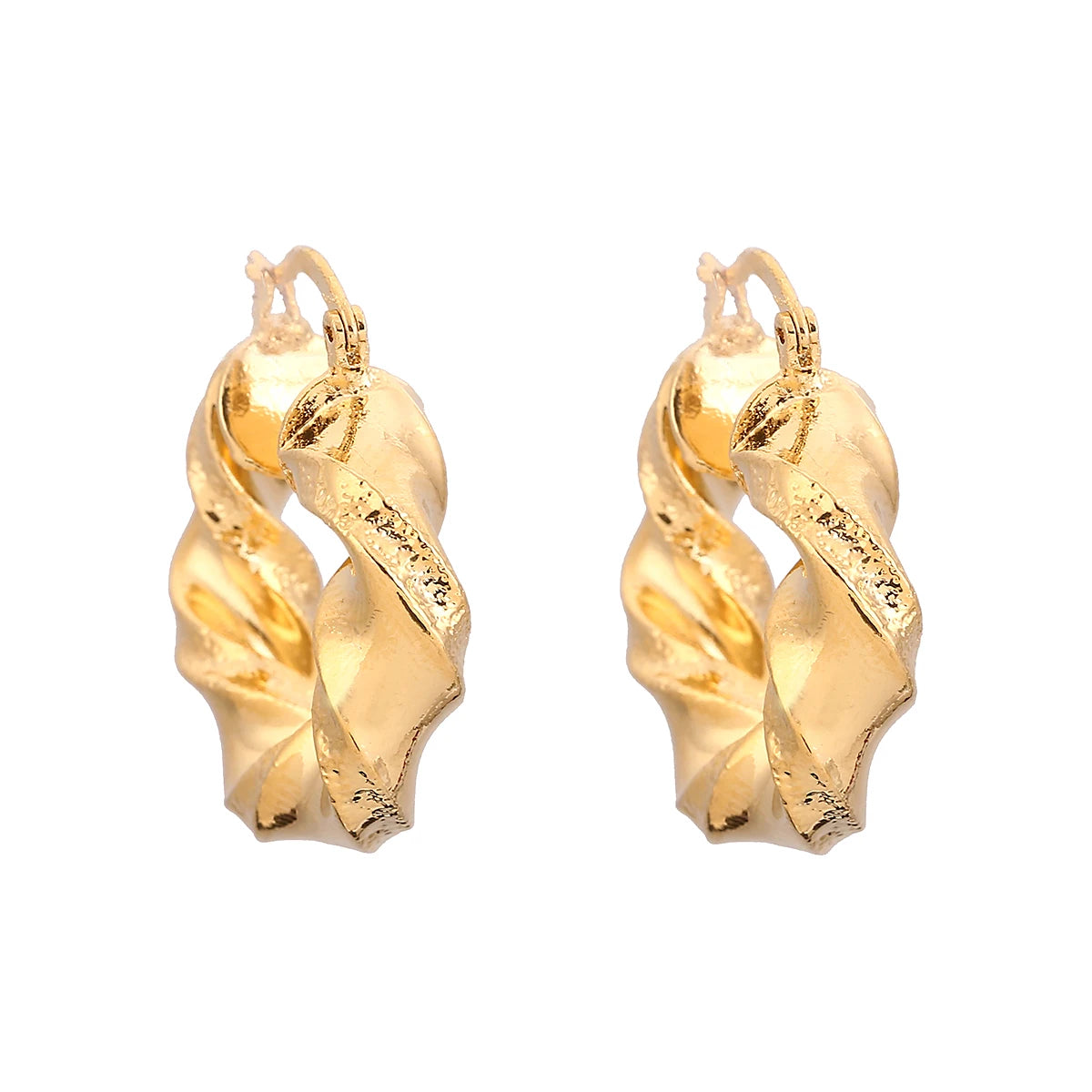 Dubai Gold Color Ethiopian Hoop Earrings African Style for Israel Sudan Arab Middle East Women Jewelry