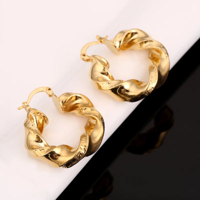 Dubai Gold Color Ethiopian Hoop Earrings African Style for Israel Sudan Arab Middle East Women Jewelry