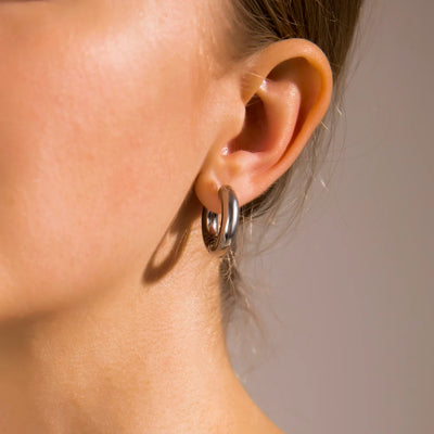 Punk Gold Color Twist Round Piercing Hoop Earrings Female Luxury CZ Crystal Geometric Ear Buckle Huggie Earrings Women Jewelry