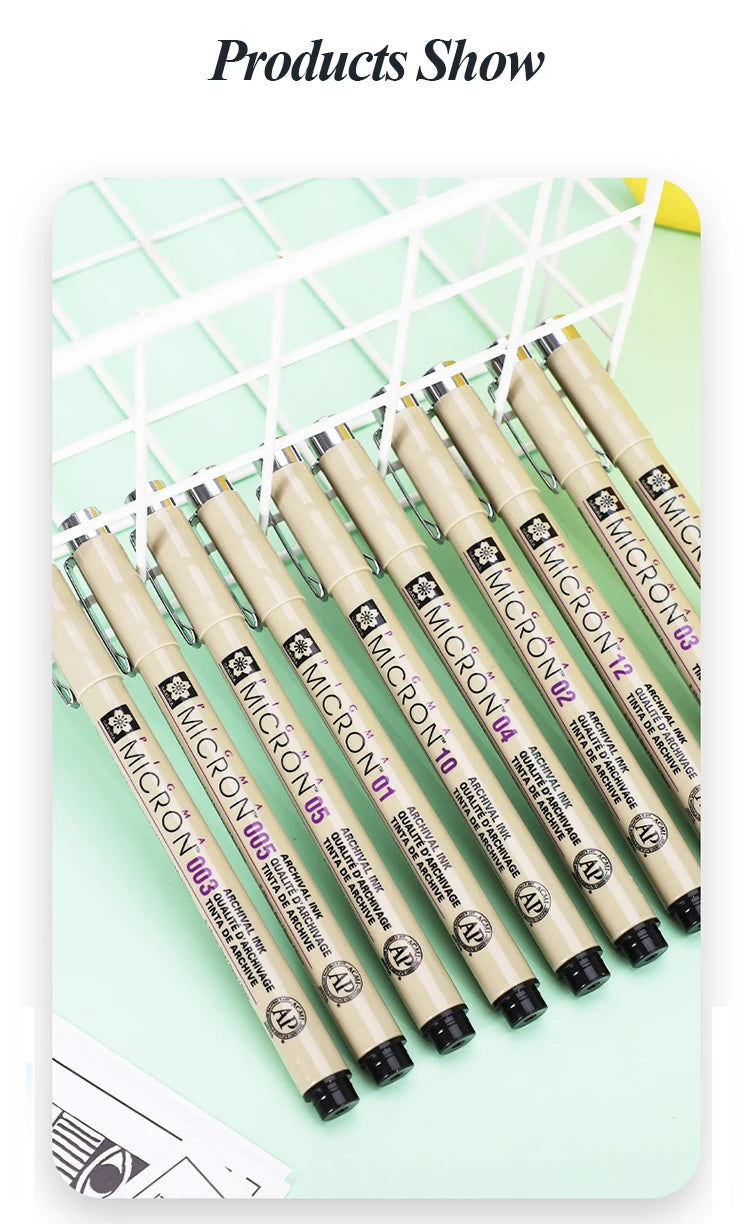 SAKURA Waterproof Micron Pen Set Waterproof Fine Liner Marker Pen Painting Drawing Sketch Markers Artistic Cartoon Design
