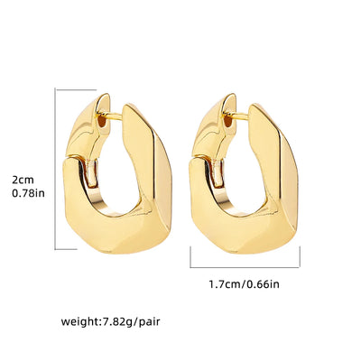 Punk Gold Color Twist Round Piercing Hoop Earrings Female Luxury CZ Crystal Geometric Ear Buckle Huggie Earrings Women Jewelry