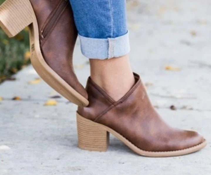Summer Women Shoes Retro High Heel Ankle Boots Female Block Mid Heels Casual Botas Mujer Booties Feminina Plus Size 43