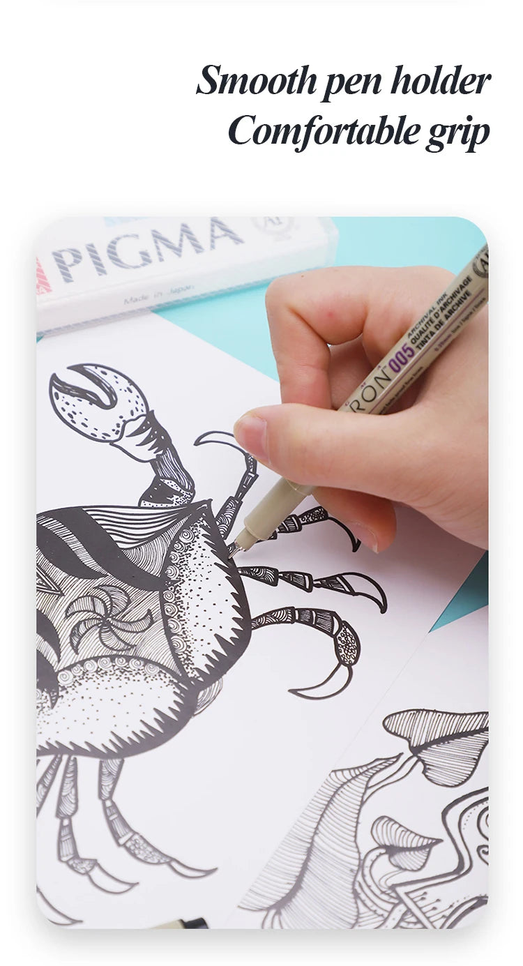 SAKURA Waterproof Micron Pen Set Waterproof Fine Liner Marker Pen Painting Drawing Sketch Markers Artistic Cartoon Design