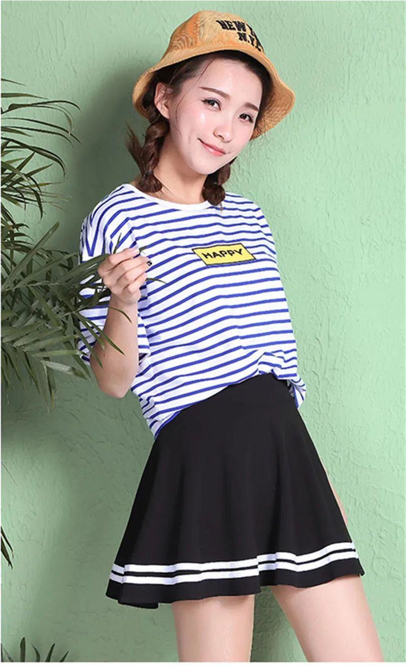ALSOTO Summer Style Sexy Skirt for Girl Korean Skirts Womens Faldas Anti emptied saia lady Skater pleated mini Skirt tutu