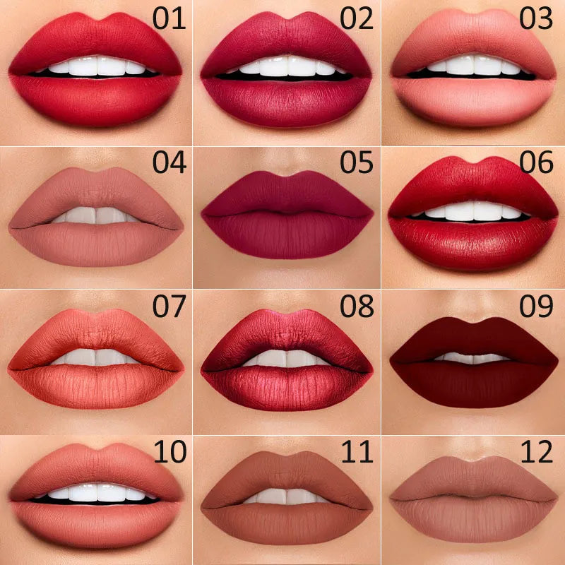 12 Colors 2 In1 Long-lasting Lip Liner Matte Lipsticks Portable Lip Pencil Waterproof Moisturizing Lip Makeup Contour Cosmetics