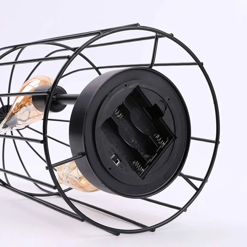 Metal Bird Cage Battery Operated Lamp Cordless Accent Light with Fairy Lights Bird Bulb Lantern for Holiday Party Decor