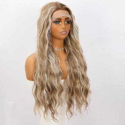 28-inch | Brown Blonde Mixed High-gloss Lace Front T Part SM9208 Series Please Call Me for Actual Inventory.SM9208