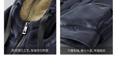 Men Winter Plus Velvet Thick Tracksuits Men's Lamb Cashmere Hoodies+vests+pants Three-pieces Sets Men Warm Casual Lamb Wool Sets