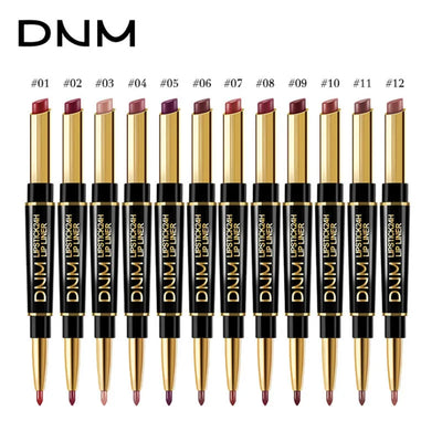 12 Colors 2 In1 Long-lasting Lip Liner Matte Lipsticks Portable Lip Pencil Waterproof Moisturizing Lip Makeup Contour Cosmetics