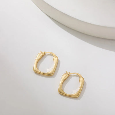Punk Gold Color Twist Round Piercing Hoop Earrings Female Luxury CZ Crystal Geometric Ear Buckle Huggie Earrings Women Jewelry