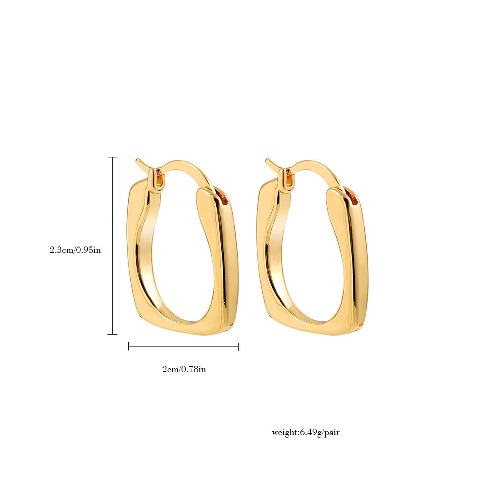 Punk Gold Color Twist Round Piercing Hoop Earrings Female Luxury CZ Crystal Geometric Ear Buckle Huggie Earrings Women Jewelry