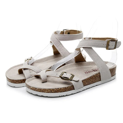 New Summer Women Cork Sandals Gladiator Beach Buckle Strap Solid Casual Outside Sandalias Shoe