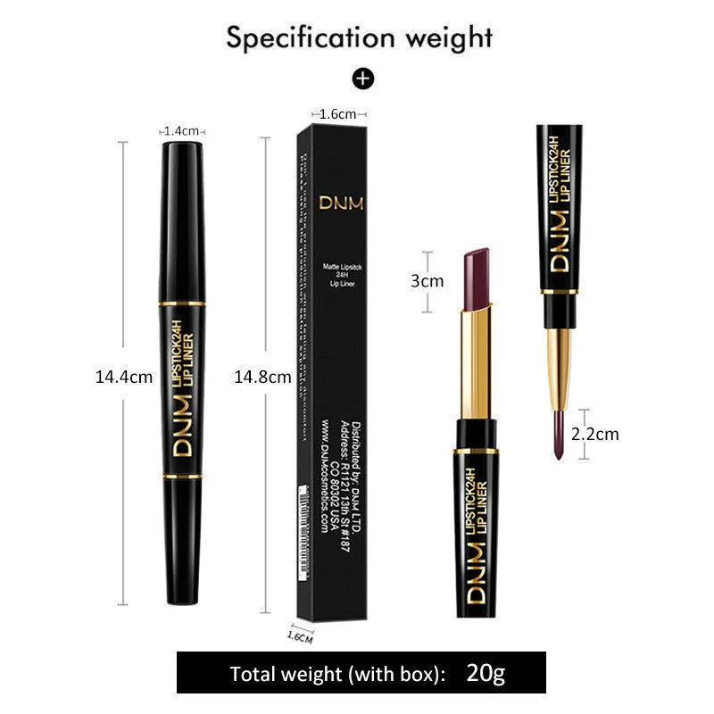 12 Colors 2 In1 Long-lasting Lip Liner Matte Lipsticks Portable Lip Pencil Waterproof Moisturizing Lip Makeup Contour Cosmetics
