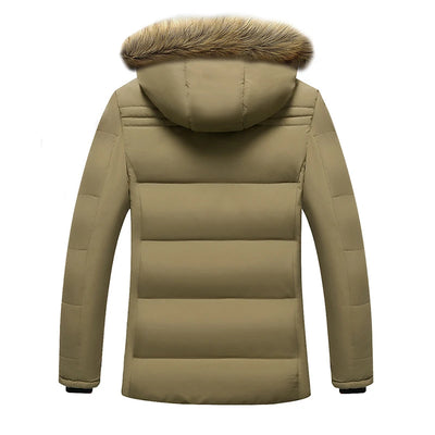2023 Winter New Warm Thick Fleece Parkas Men Waterproof Hooded Fur Collar Parka Jacket Coat Men Autumn Fashion Casual Parkas Men