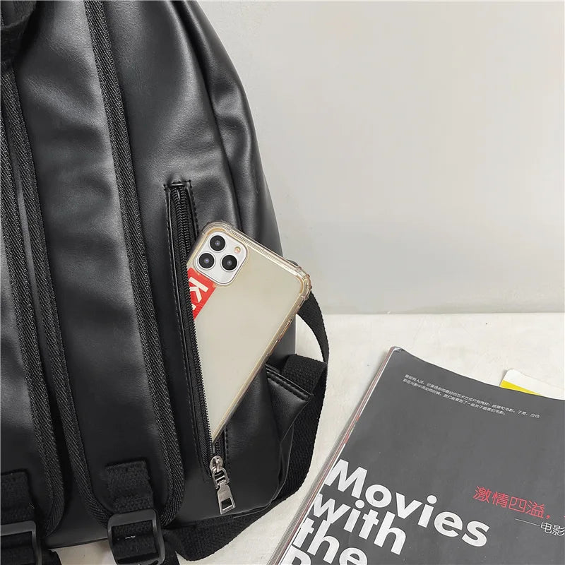Large Backpack Women Leather Rucksack Women's Knapsack Travel Backpacks Shoulder School Bags for Teenage Girls Mochila Back Pack