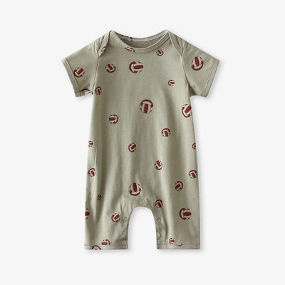 Newborn Baby Boys Girls Romper Summer Cotton Short Sleeve Print Jumpsuit Infant Pajamas 0-2Y Baby Clothes