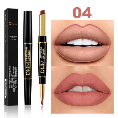 12 Colors 2 In1 Long-lasting Lip Liner Matte Lipsticks Portable Lip Pencil Waterproof Moisturizing Lip Makeup Contour Cosmetics