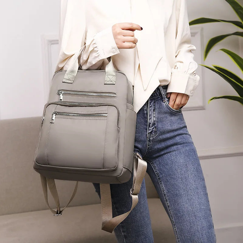 Women Backpack Travel Casual Waterproof Women's Shoulder Bags Female Large Capacity Oxford Rucksack Black Purse
