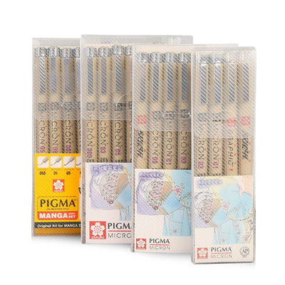 SAKURA Waterproof Micron Pen Set Waterproof Fine Liner Marker Pen Painting Drawing Sketch Markers Artistic Cartoon Design
