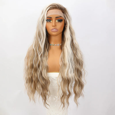 28-inch | Brown Blonde Mixed High-gloss Lace Front T Part SM9208 Series Please Call Me for Actual Inventory.SM9208