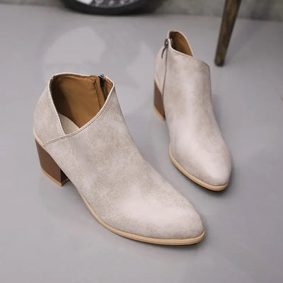 Summer Women Shoes Retro High Heel Ankle Boots Female Block Mid Heels Casual Botas Mujer Booties Feminina Plus Size 43
