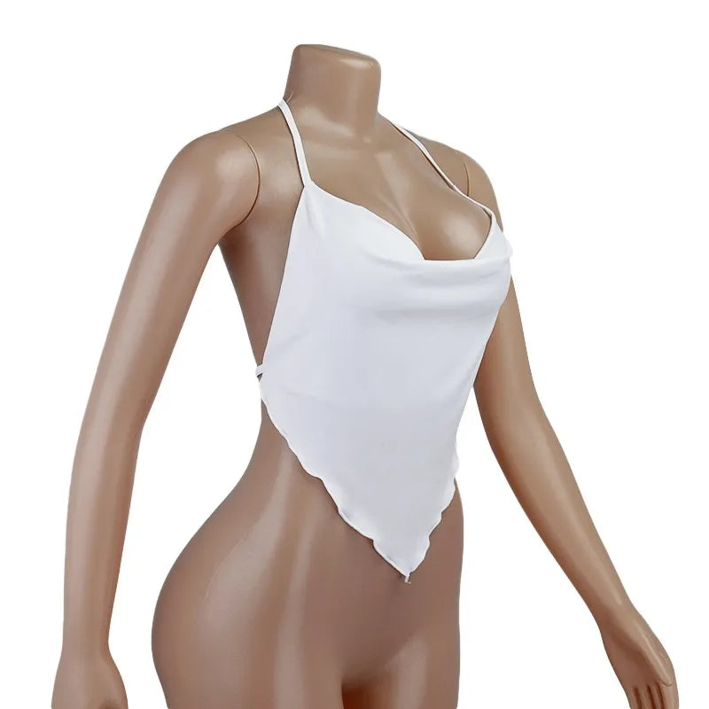 White Halter Top