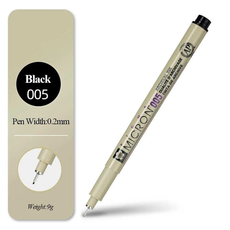 SAKURA Waterproof Micron Pen Set Waterproof Fine Liner Marker Pen Painting Drawing Sketch Markers Artistic Cartoon Design