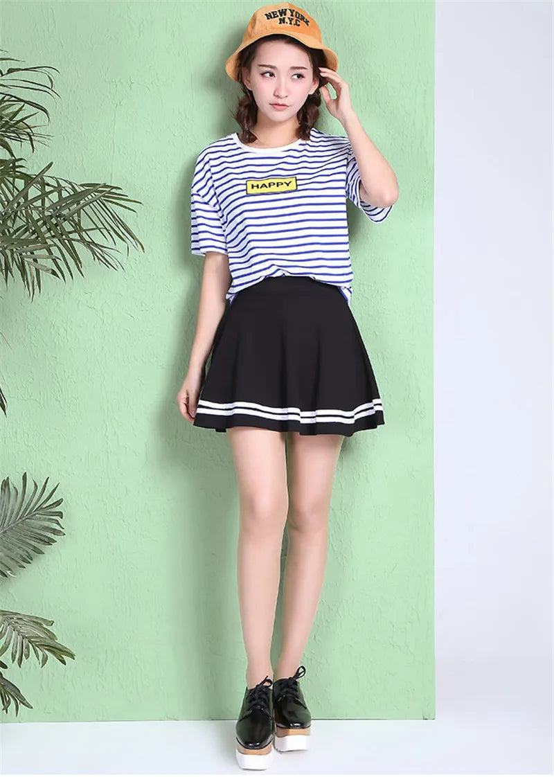 ALSOTO Summer Style Sexy Skirt for Girl Korean Skirts Womens Faldas Anti emptied saia lady Skater pleated mini Skirt tutu