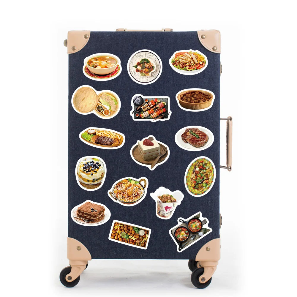10/30/90pcs Cute Cartoon Food Stickers Delicacy Graffiti Decals Kids Toy DIY Phone Luggage Fridge Notebook Guitar Wall Sticker