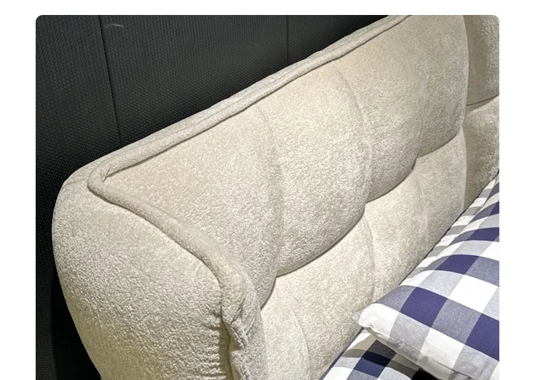 Italian Minimalist Designer 1.8m Master Bedroom Double Bed High-End Home Chenille Velvet Soft Bed Modern for Internet Celebrity