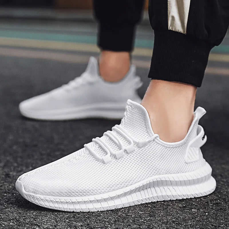 Mesh Men Shoes Breathable White Mens Sneakers Trendy  Lightweight Black Walking Big Size Man Tenis Shoe Zapatillas Hombre