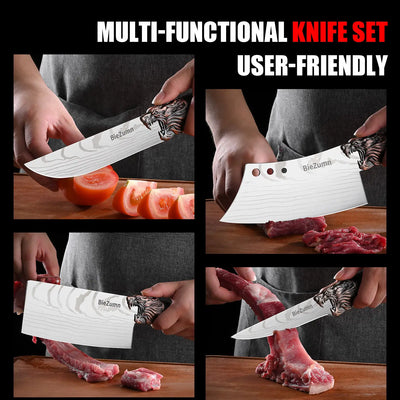 Hot Sale Multi Functional Meat Cutting Boning Knife Set Stainless Steel Kitchen Chef Knives Set